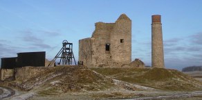 Magpie Mine - buildings and winding frame in the Peak District